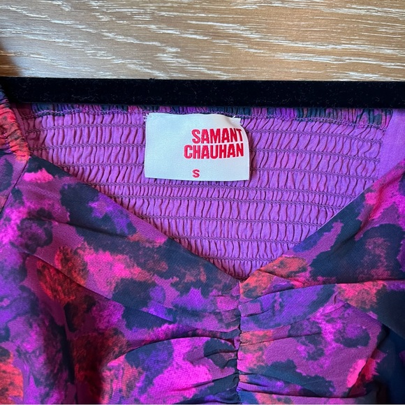 EUC Anthropologie Samant Chauan floral ruched blouse S - Picture 11 of 14